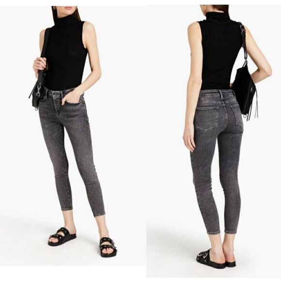 FRAME Le One Skinny JeansBlack Acid Wash H-W 30